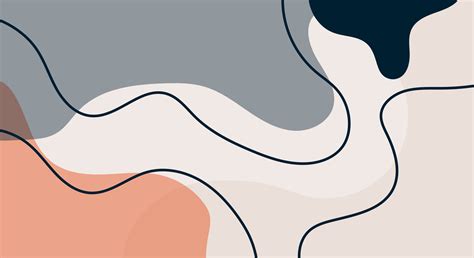 Fashion Stylish Templates With Organic Abstract Shapes And Line In Nude