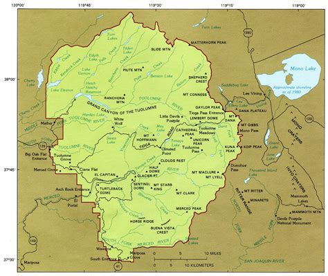 Yosemite Topographic Map London Top Attractions Map