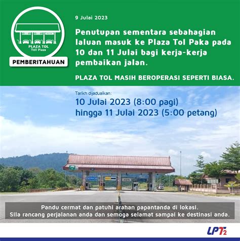 Lpt Trafik On Twitter Harap Maklum Penutupan Sementara Sebahagian