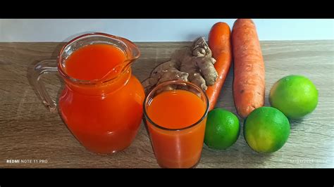 Jus De Carottes Gingembre Et Citron Vert Pas De Sucre Jus Naturel