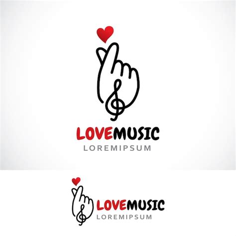 Premium Vector Love Music Logo Design Template