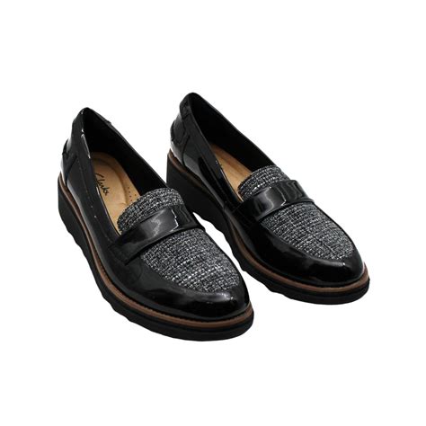 Clarks Women's Collection Sharon Gracie Loafers - Black Patent (8) - Walmart.com