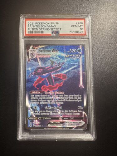 Pokemon Inteleon Vmax Alt Art Secret Rare Fusion Strike