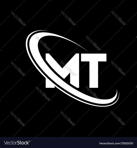 Mt Logo M T Design White Letter Mtm Royalty Free Vector