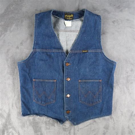 Vintage S Wrangler Men S Oz Denim Vest No Fault D Gem