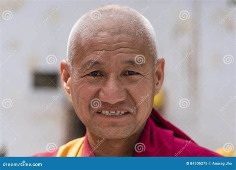 Portrait Of An Old Tibetan Buddhist Monk Editorial Image Image Of