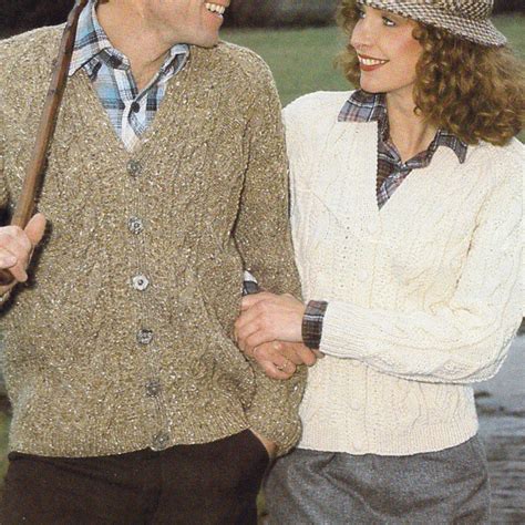 Knitting Pattern Ladies Mens Aran Cardigan Instant Download Etsy España