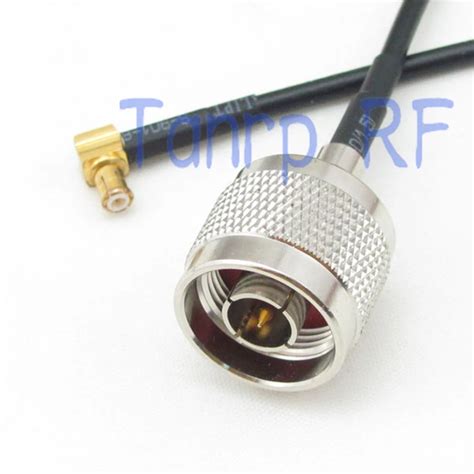 6in N Male Plug To MCX Male Right Angle RF Connector Adapter 15CM