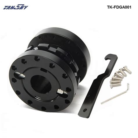 6 Bolt Adjustable Racing Steering Wheel Hub Adapter Extender Black Tk