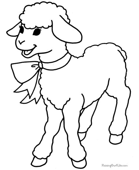 Easter Lamb To Color 003