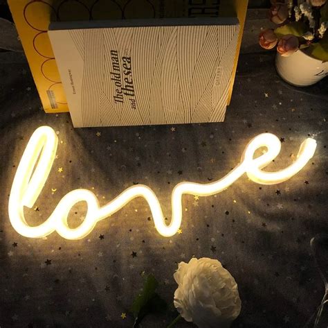 Love Led Neon Word Signs Battery Usb Powered Night Love Light Up Sign