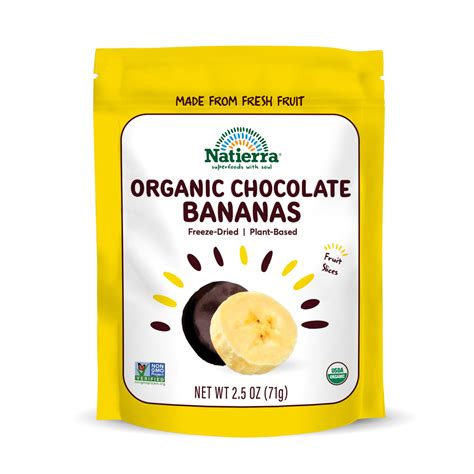 Natierra Organic Chocolate Covered Freeze Dried Banana Slices Oz