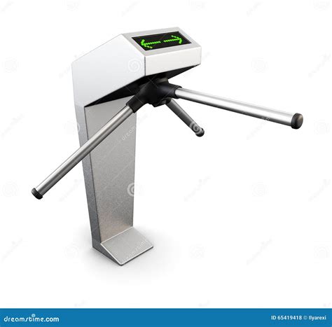 Automatic Turnstile Isolated On White Background 3d Stock