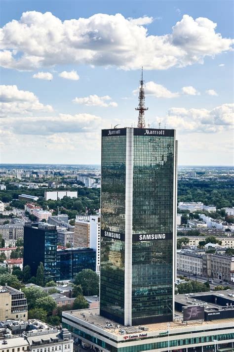 WARSAW - MAY 19: Marriott Hotel View From The Bottom In Warsaw Downtown ...