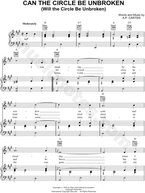 The Nitty Gritty Dirt Band Can The Circle Be Unbroken Sheet Music In