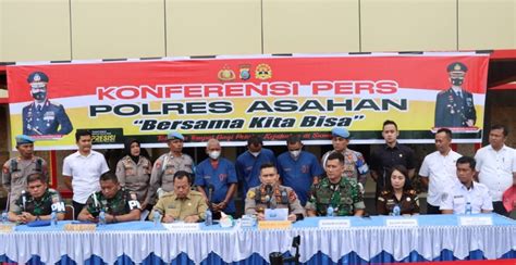 Kapolres Asahan Gelar Konferensi Pers Ungkap Kasus Tertangkap Tiga