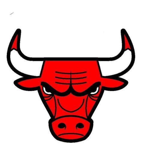 The Chicago Bulls Logo Is Shown In Red And Black With An Angry Look On