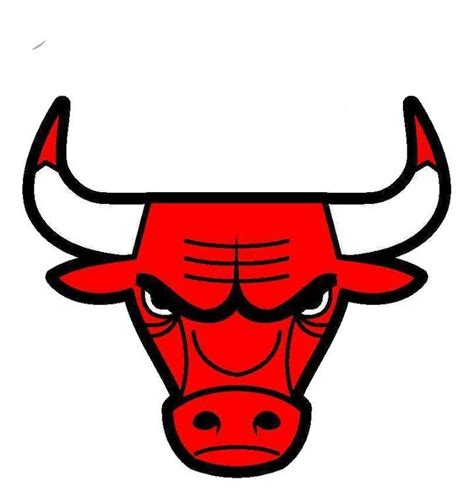 The Chicago Bulls Logo Is Shown In Red And Black With An Angry Look On