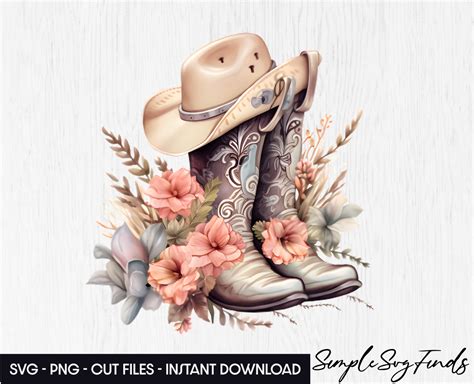 Cowgirl Boots Clipart Png Watercolor Cowboy Boots Clipart Etsy