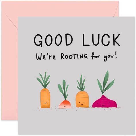 Old English Co Root Vegetables Good Luck Card Funny Cute Allotment Gardening Card For Men And