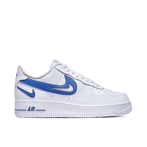 Nike Air Force 1 Low 07 Fm Cut Out Swoosh White Game Royal Dr0143