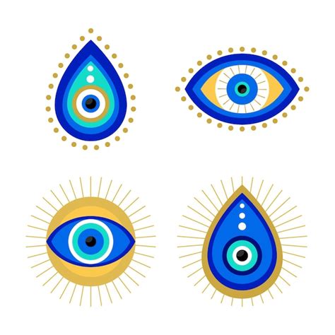 Conjunto de símbolo de mal de ojo Vector Gratis