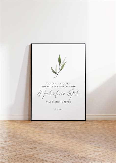 Isaiah The Grass Withers Bible Verse Wall Art Printable Etsy