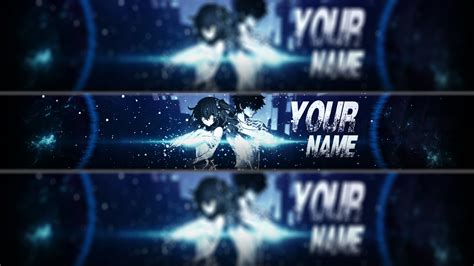 FREE Anime youtube banner template#36 | Photoshop + Tutorial - YouTube