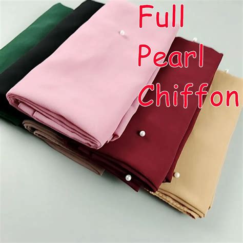 N8 High Quality Pearl Bubble Chiffon Plain Shawls Hijab Scarves Scarf