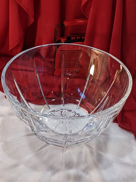 Cut Lead Crystal Serving Bowl Cut Glass Clear Crystal Server Etsy