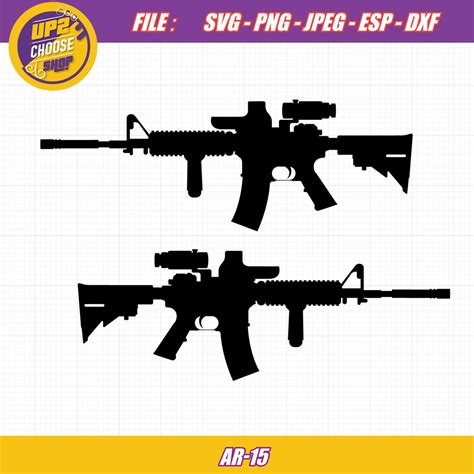 Gun Svg, Cool AR-15 Rifle Gun, Gun Vector, Gun Customize Digital File ...