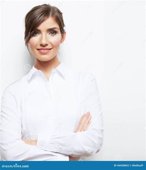 Business Woman Portrait On White Stock Photo Image Of Modern