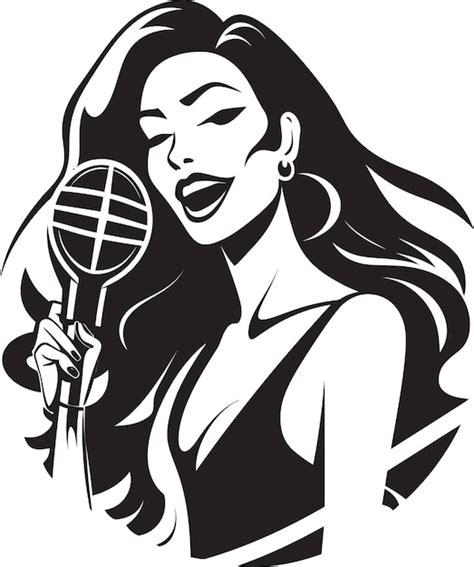 Premium Vector A Woman Singing Into A Microphone With The Words Quot