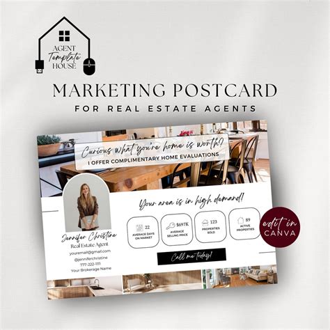 Monthly Market Update Postcard Real Estate Postcard Monthly Report