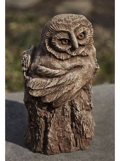 Stone Owl Garden Statue