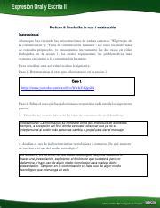 Plantilla resolución de Caso 1 continuación pdf Producto 2