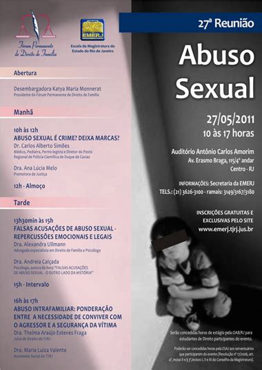 Falsas Denúncias De Abuso Sexual Palestras Na Emerj Abuso Sexual