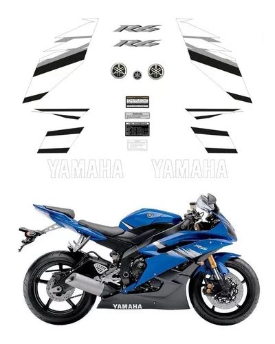 Kit Adesivos Moto Yamaha R6 2006 Azul Americana Ca 00737 Parcelamento