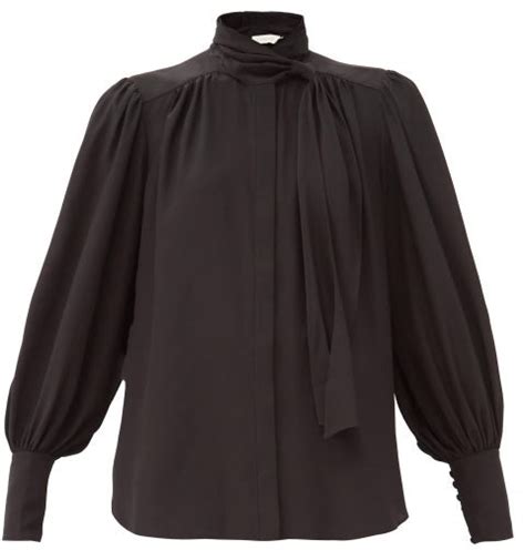 Zimmermann Pussy Bow Silk Blouse Black ShopStyle Tops