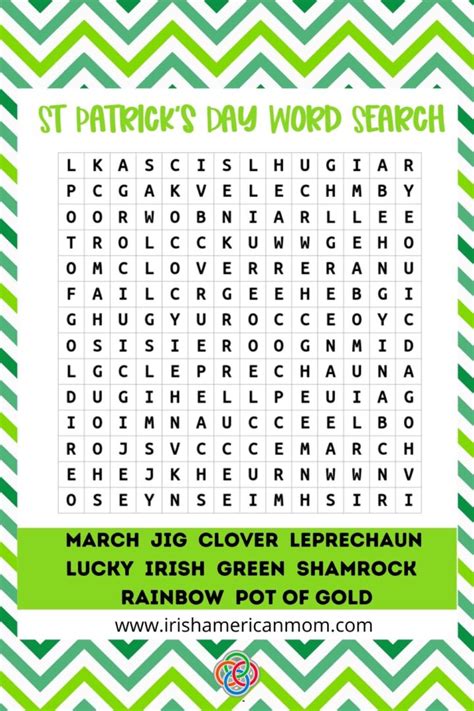 Word Search Fun For Saint Patrick S Day Irish American Mom