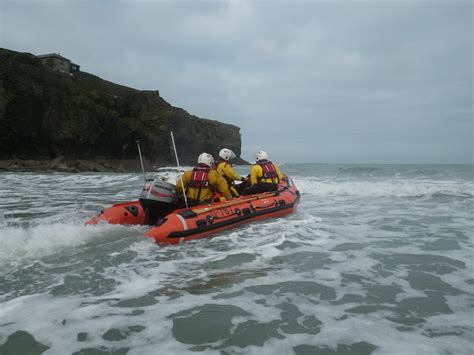 St Agnes Rnli Lifeboat Launches To The Aid Of Two Swimmers In