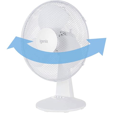 Igenix 16 Inch Portable Desk Fan Oscillating Quiet Operation Adjustable