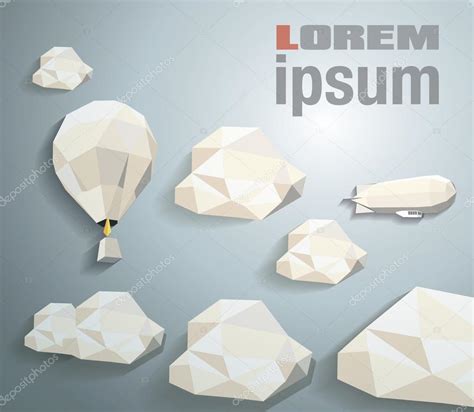 Low Poly Hot Air Balloon Stock Vector Nucleartrash 76751055