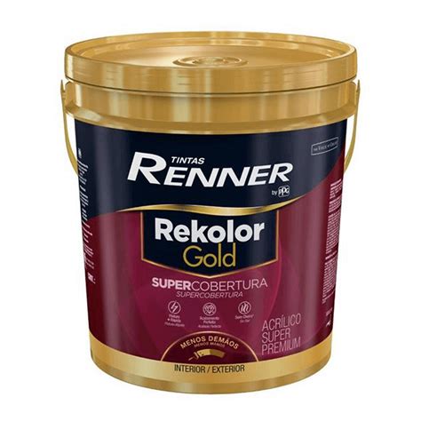 Tinta Acr Lica Rekolor Gold Supercobertura Branco Fosco L Renner