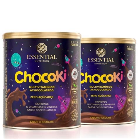 Kit 2unid Chocoki Achocolatado Vitaminado 300g Essential Corpo