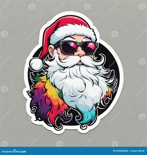 Hipster Ho Ho Ho A Sticker With Santa S Edgy Charm Stock Illustration