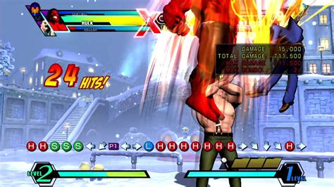 [umvc3] Team Kbr Meterless Concept Combo Vs Weird Sized Chars 1m Damage Youtube