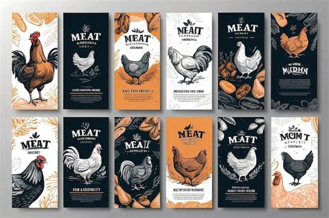 Premium Photo Organic Meat Abstract Vector Packaging Design Or Label