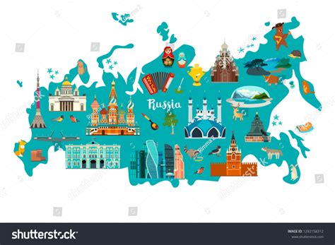 Russia Vector Map Illustrationhand Draw Atlas Stock Vector (Royalty ...