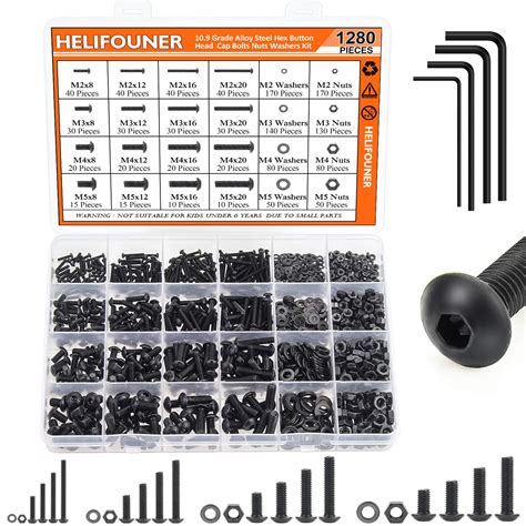 Amazon Helifouner Pieces Button Head Socket Cap Screw Bolts